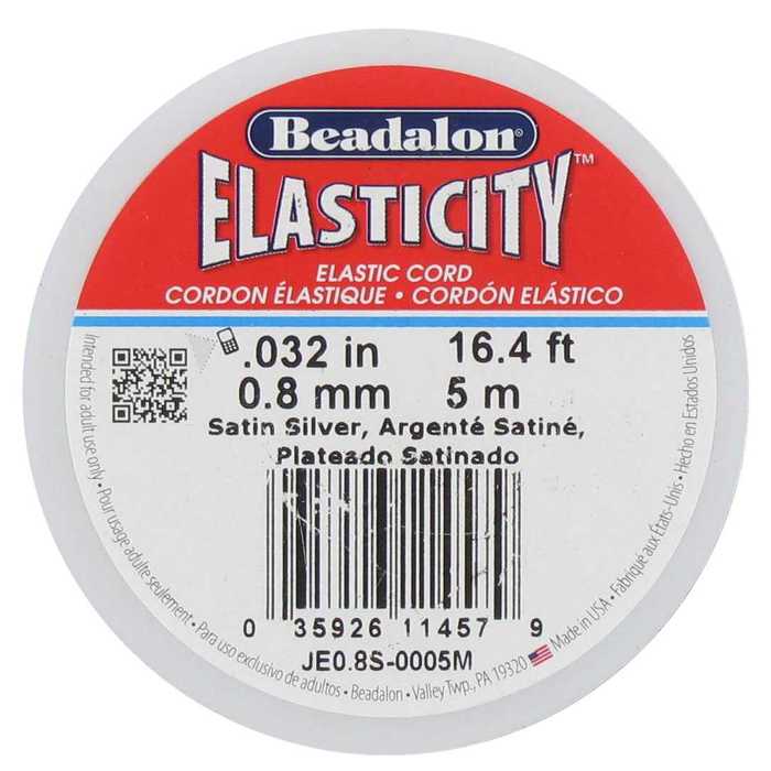 Satin Silver Elasticity Elastic Cord 0.8mm Hobby Lobby 717496